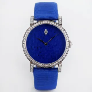 DeLaneau RON36105 WG PIE01 36mm 18k white gold Blue