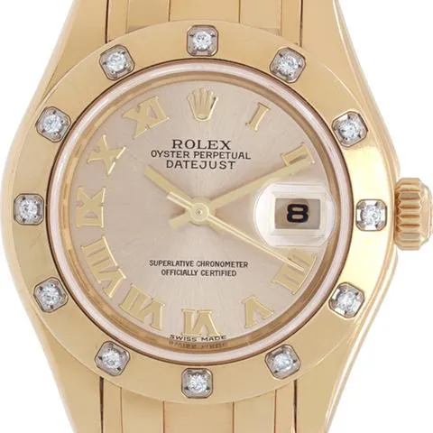 Rolex Lady-Datejust Pearlmaster 80318 29mm Yellow gold Champagne