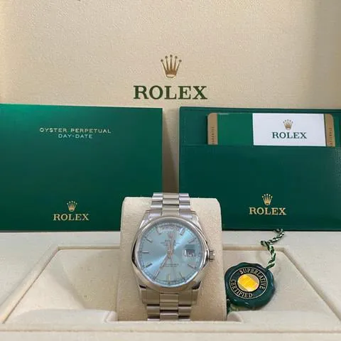 Rolex Day-Date 36 118206 36mm Platinum Blue