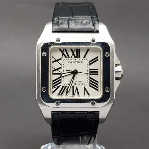 Cartier Santos 2878 33mm Stainless steel White