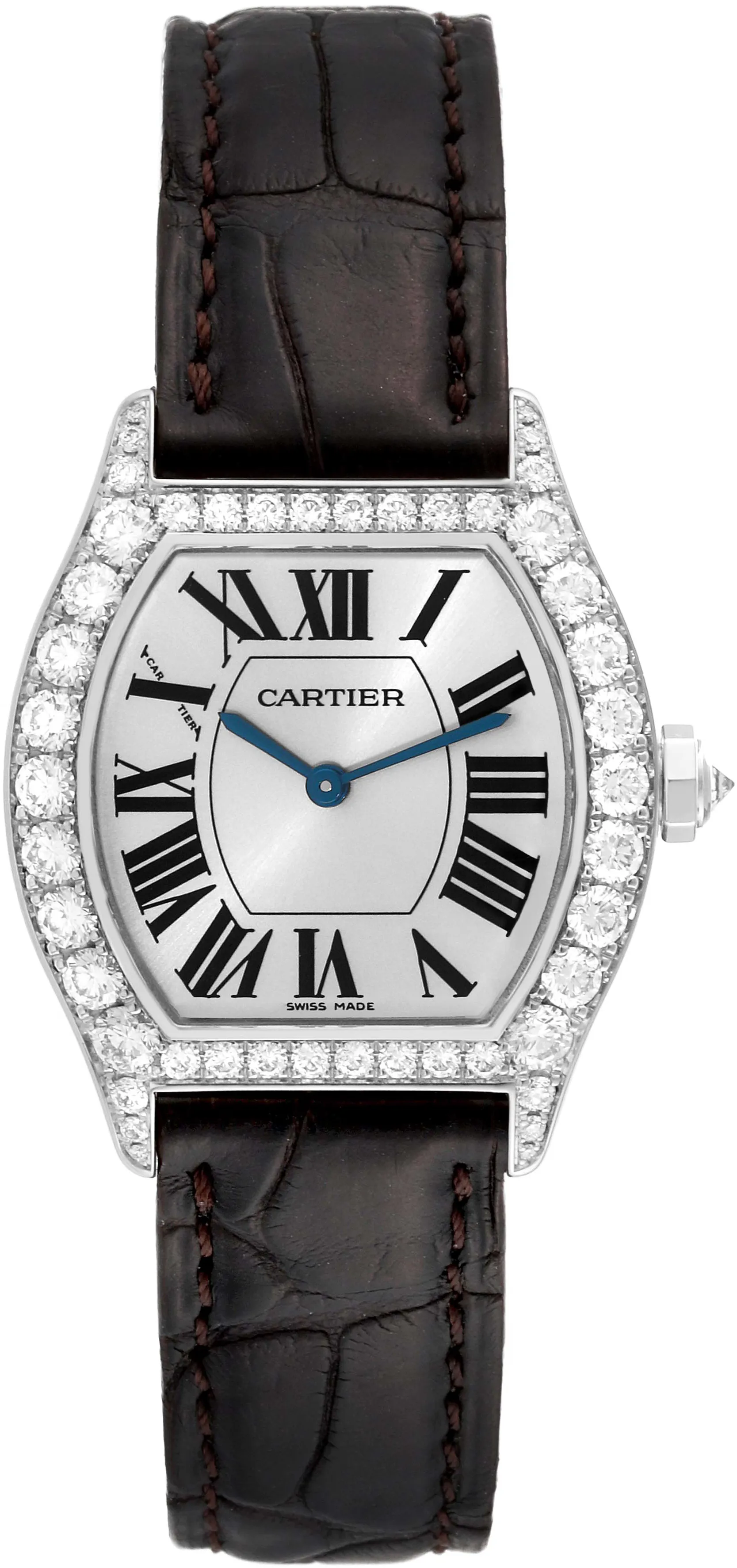 Cartier Tortue WA507231 34mm White gold and 18k white gold Silver sunray 7