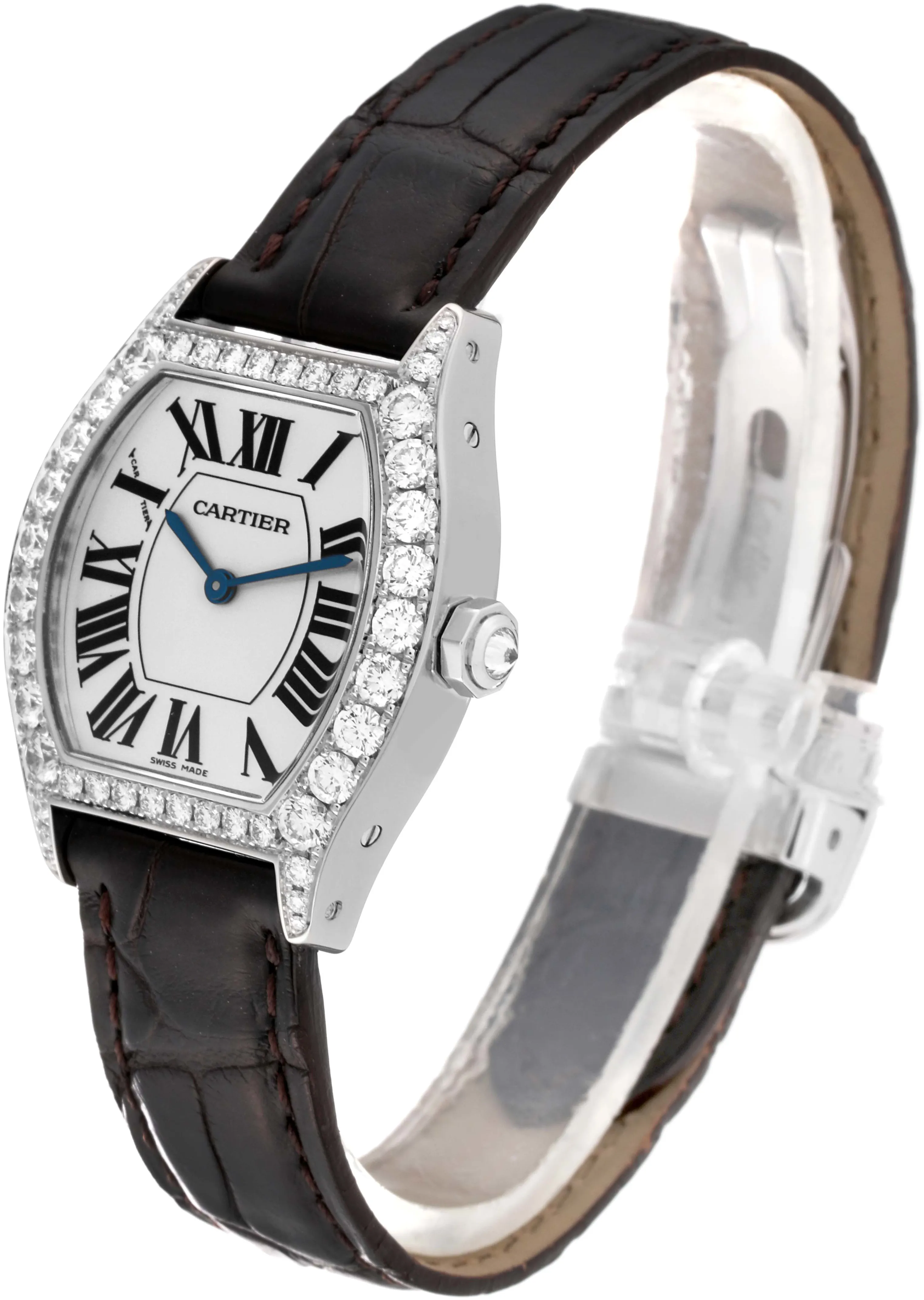 Cartier Tortue WA507231 34mm White gold and 18k white gold Silver sunray 2