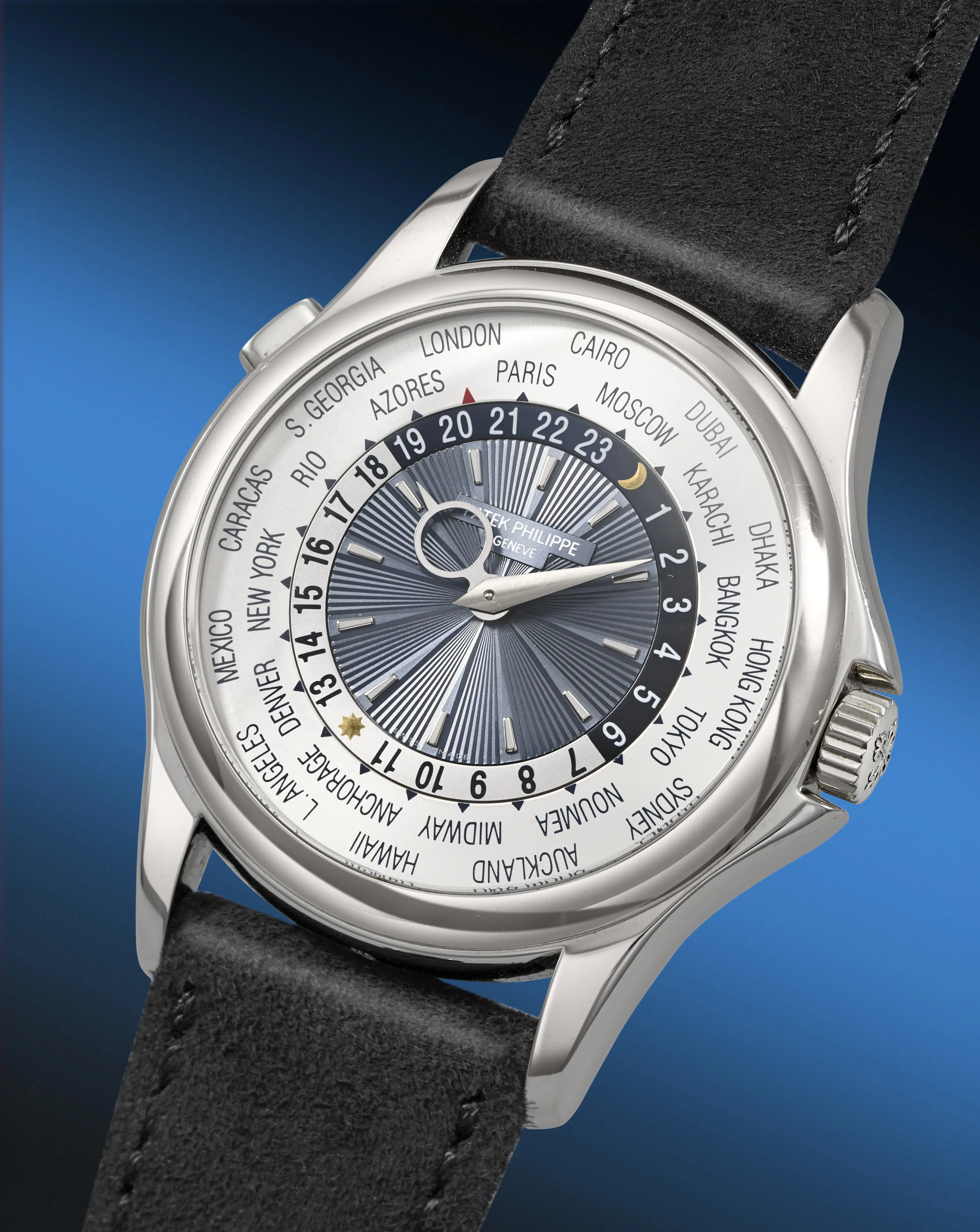 Patek Philippe World Time 5130P-001 39.5mm Platinum Blue 1