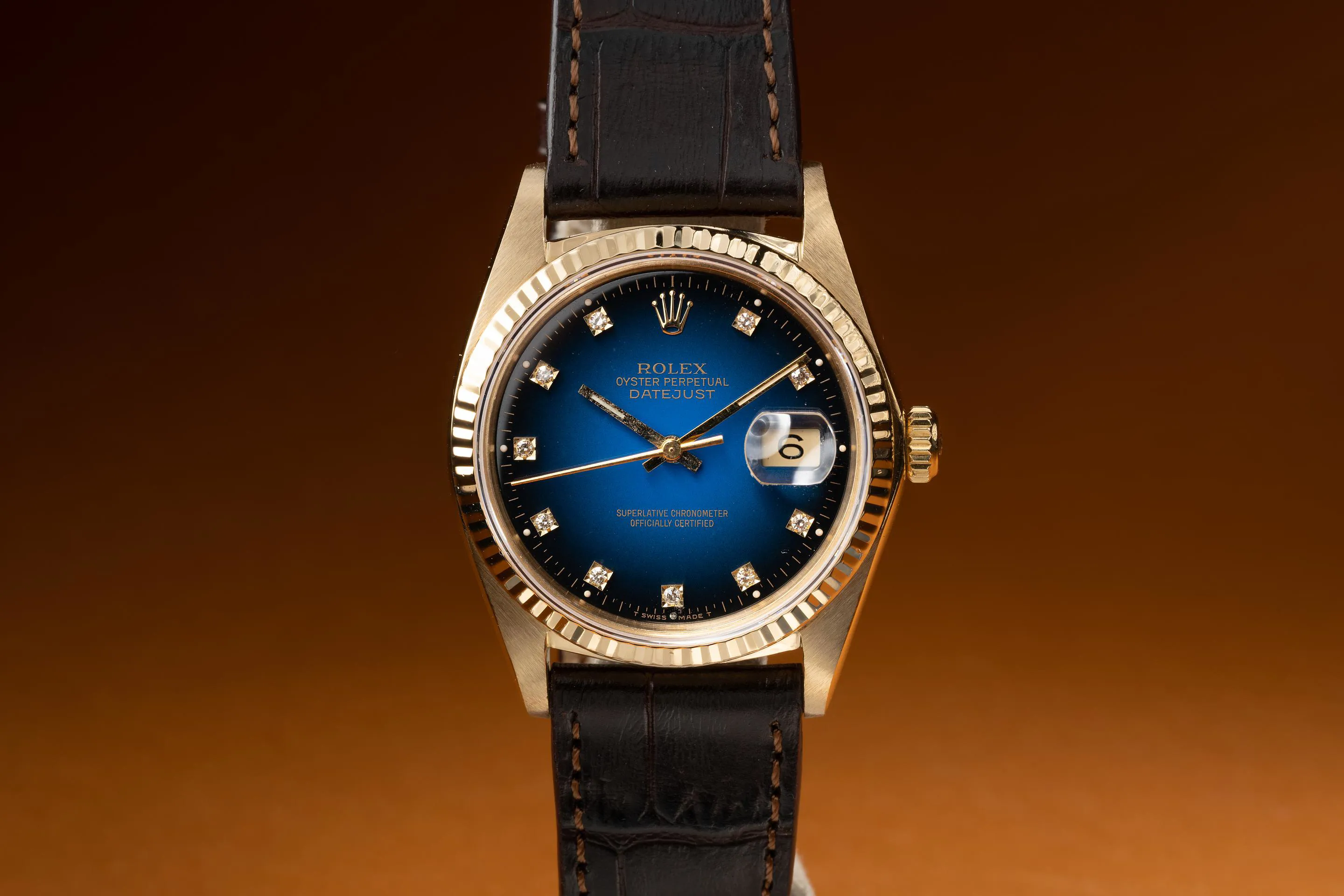 Rolex Datejust 36 16018 Yellow gold Blue