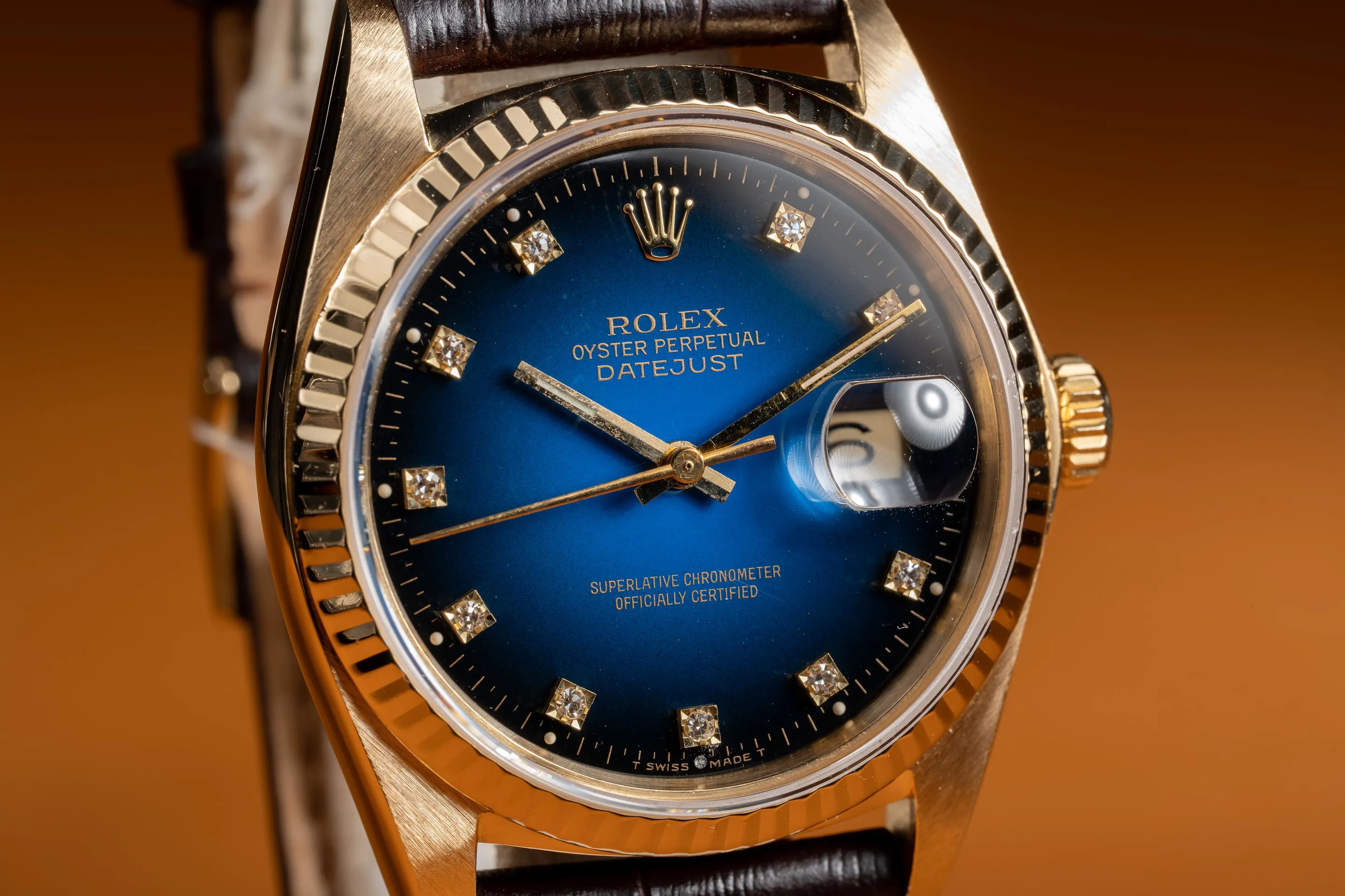 Rolex Datejust 36 16018 Yellow gold Blue 1