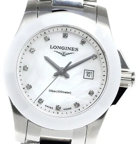Longines Conquest L3.257.4 29mm Ceramic White