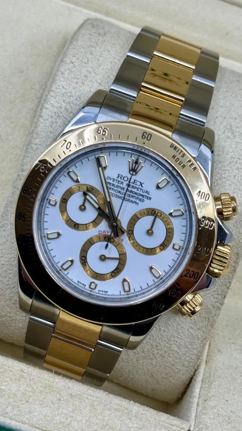 Rolex Daytona 116523 40mm Yellow gold and stainless steel White 1