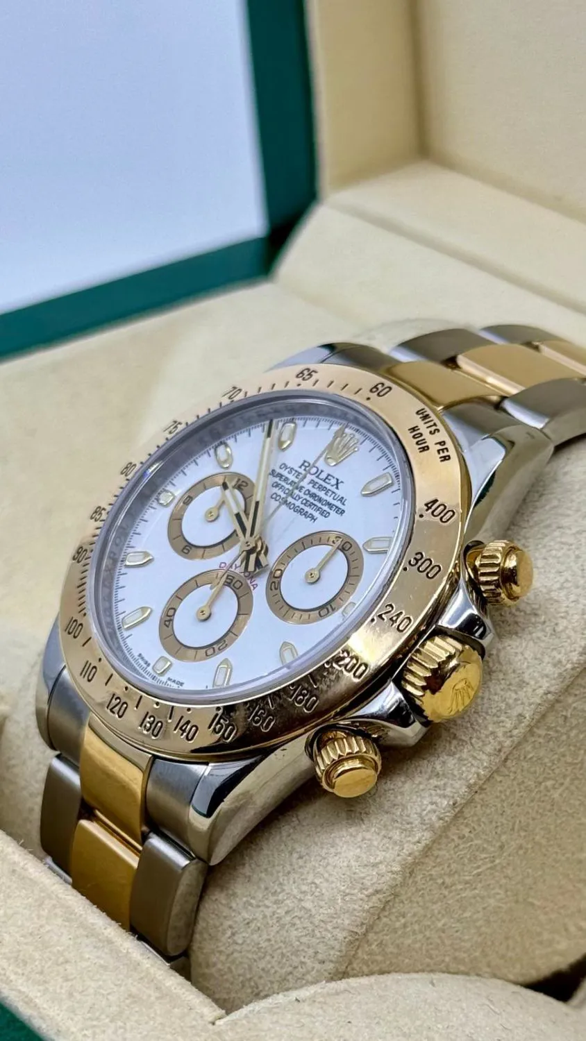 Rolex Daytona 116523 40mm Yellow gold and stainless steel White 3