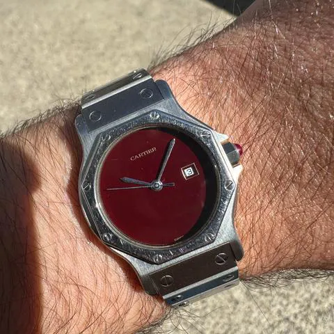 Cartier Santos 2965 30mm Stainless steel Red 2