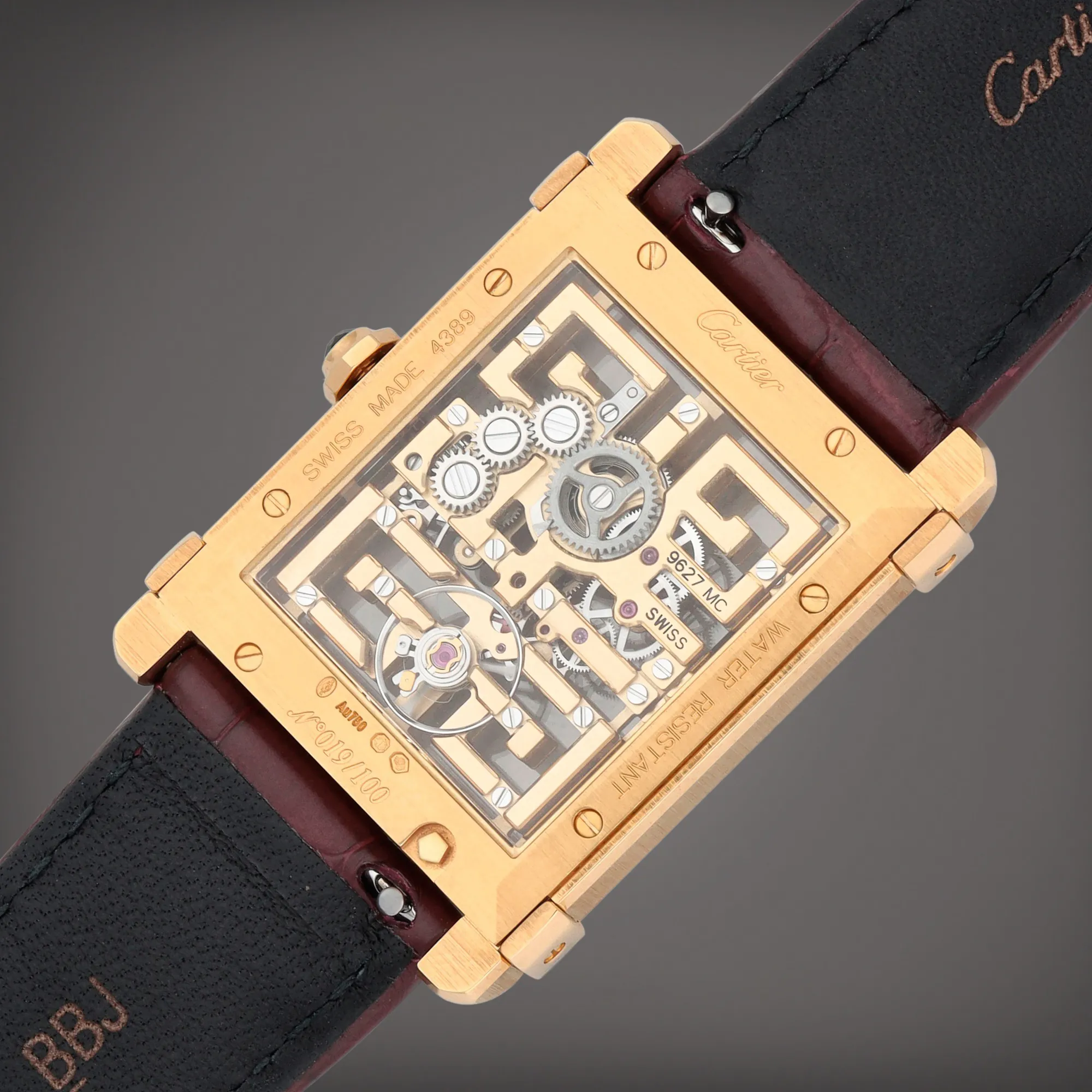 Cartier Privé Tank Chinoise 4389 29mm Yellow gold Skeletonized 4