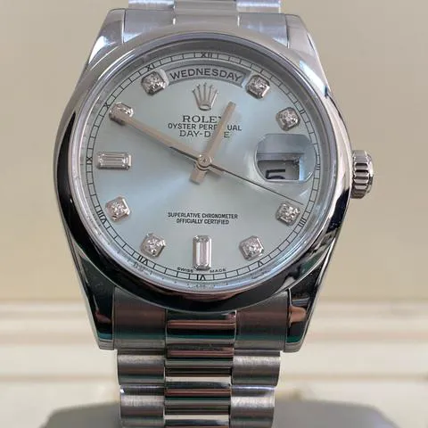 Rolex Day-Date 36 118206 36mm Platinum Blue 9