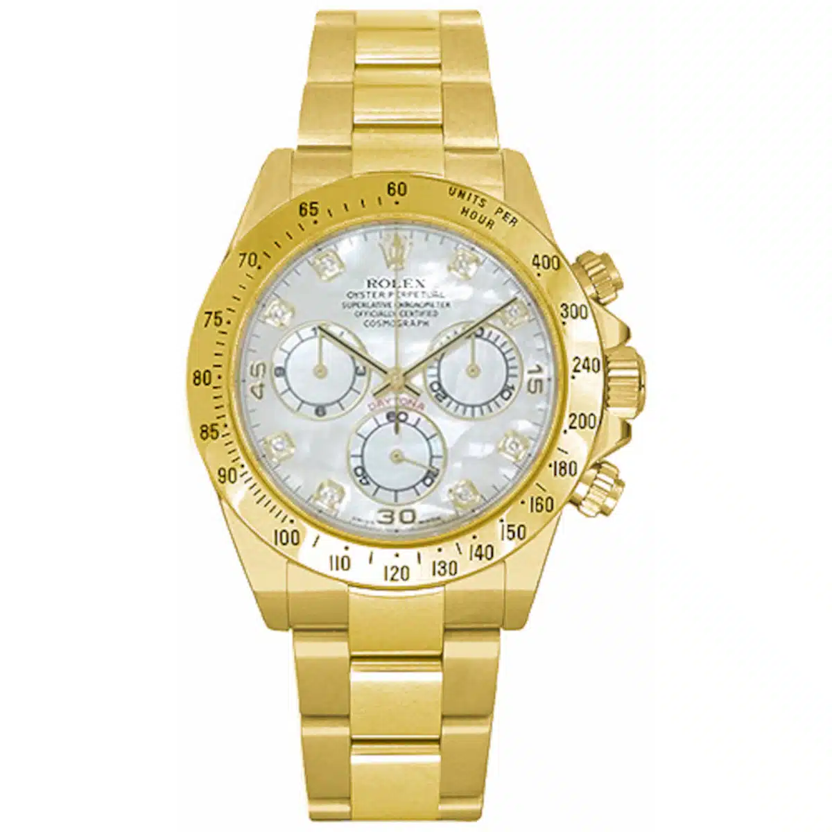 Rolex Daytona 116528-0032 40mm Yellow gold Mother-of-Pearl Diamond