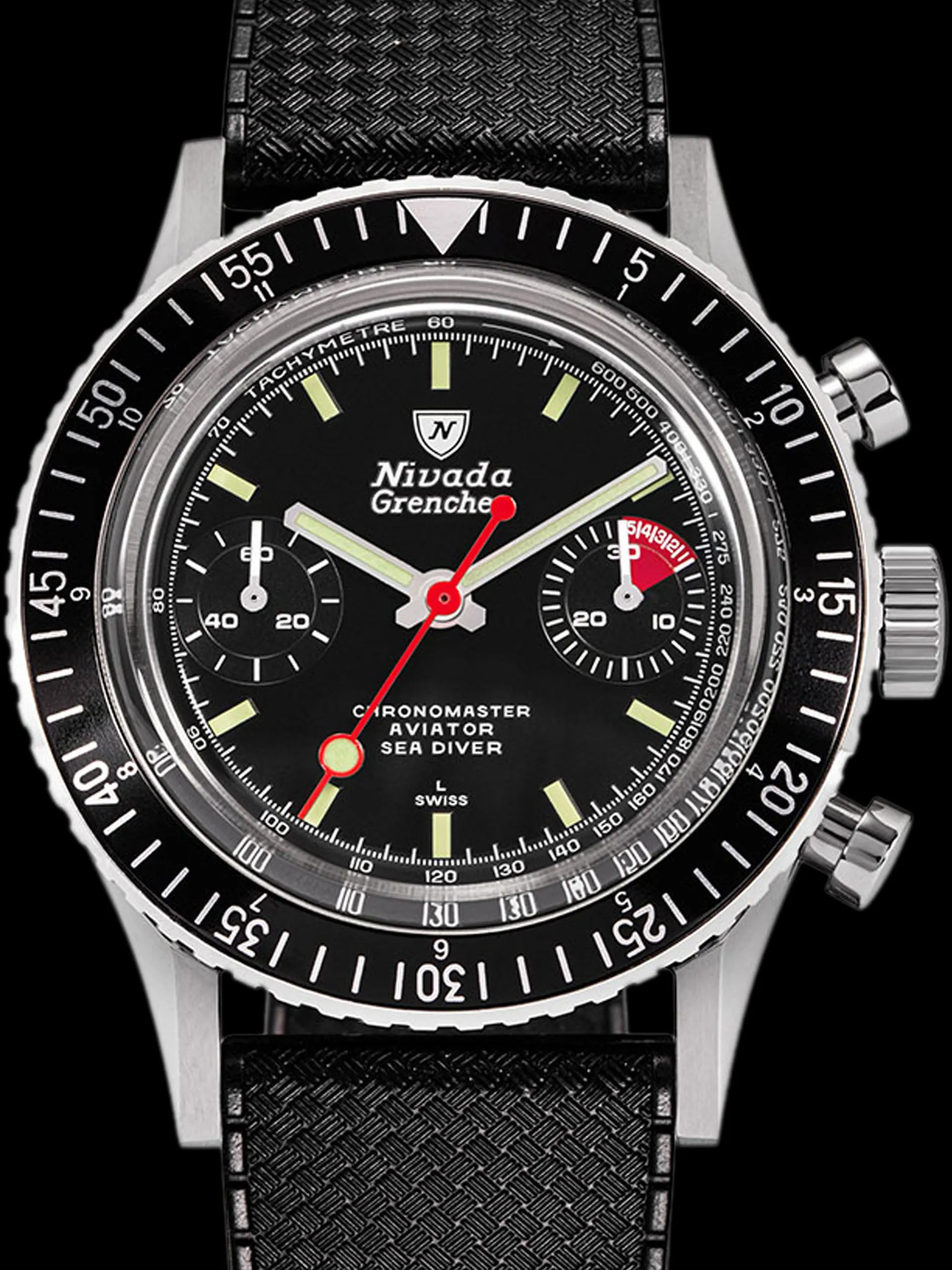 Nivada Chronomaster Aviator Sea Diver 86005A01) 38mm Stainless steel APH