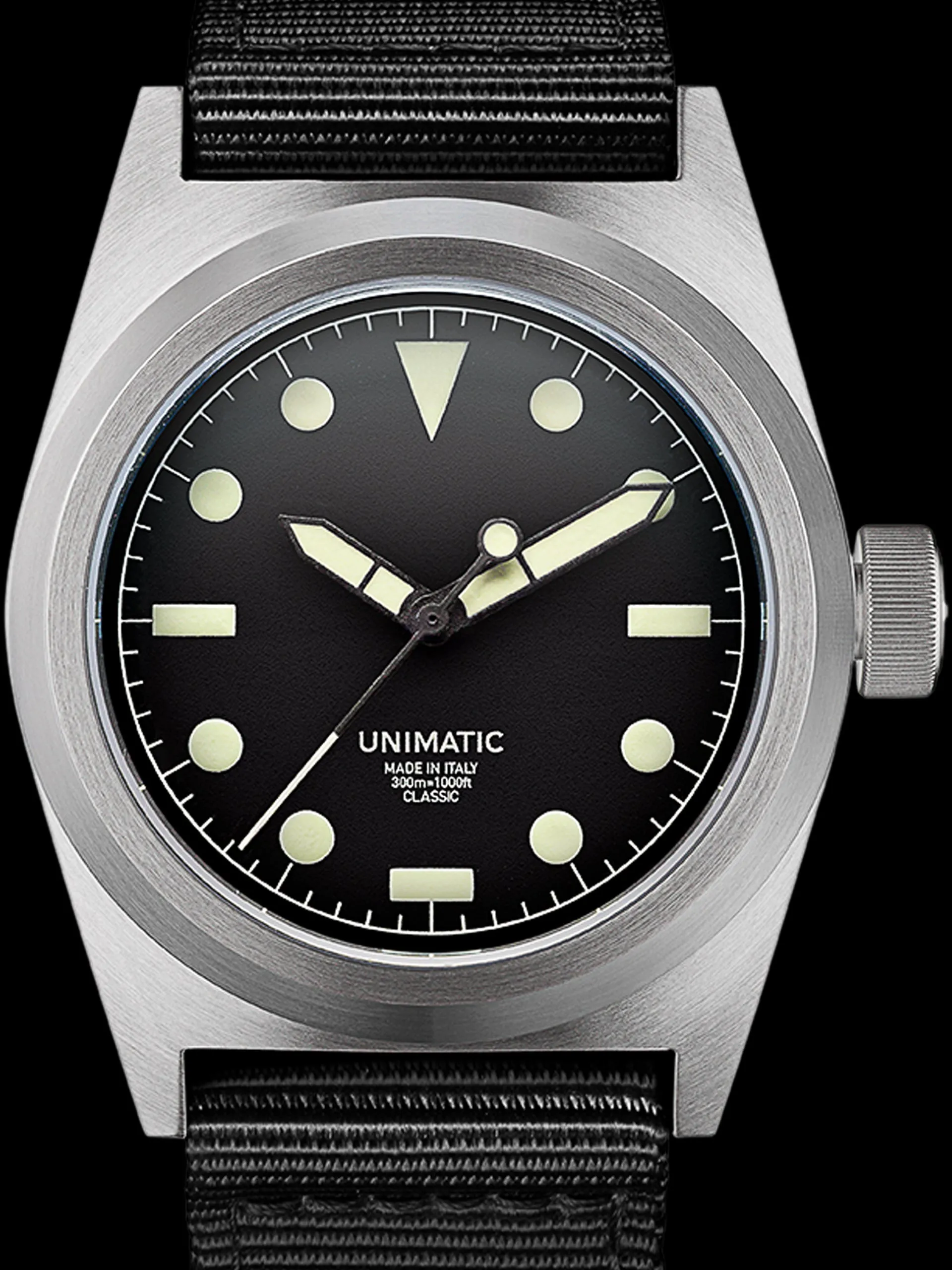 Unimatic Modello Due UC2 38mm Stainless steel Black