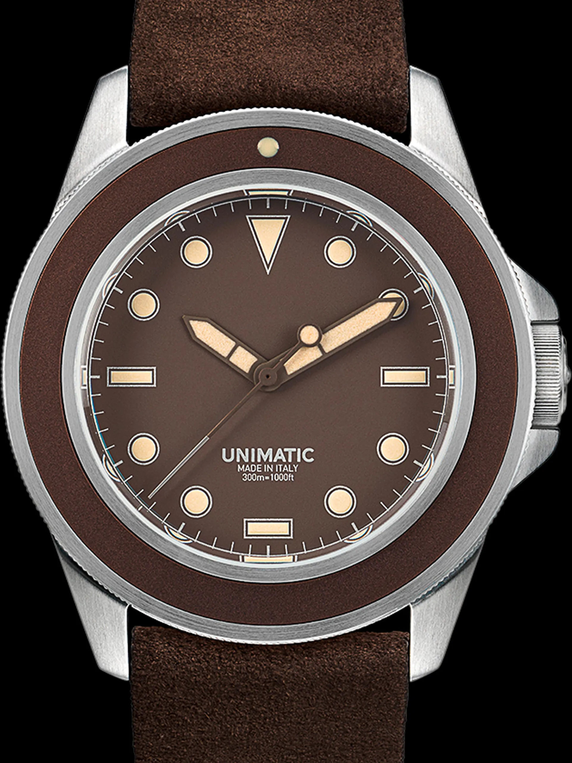 Unimatic Modello Uno U1S-MB 40mm Stainless steel Brown