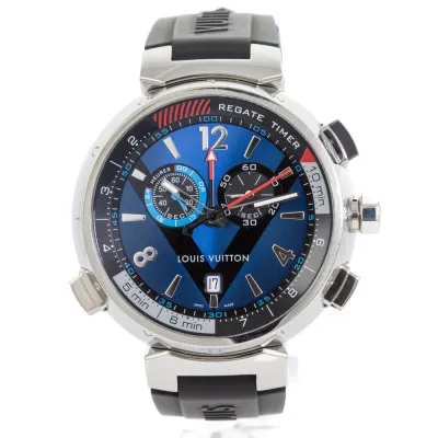 Louis Vuitton Tambour Q102D 44mm Stainless steel Blue