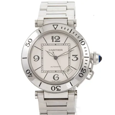 Cartier Pasha Seatimer W31080M7 40mm Stainless steel Silver