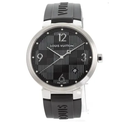 Louis Vuitton Tambour Q1D07 39mm Stainless steel Black