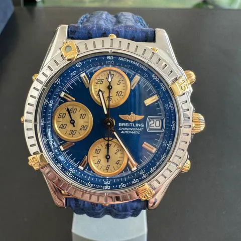 Breitling Chronomat B13350 40mm Gold/steel Blue