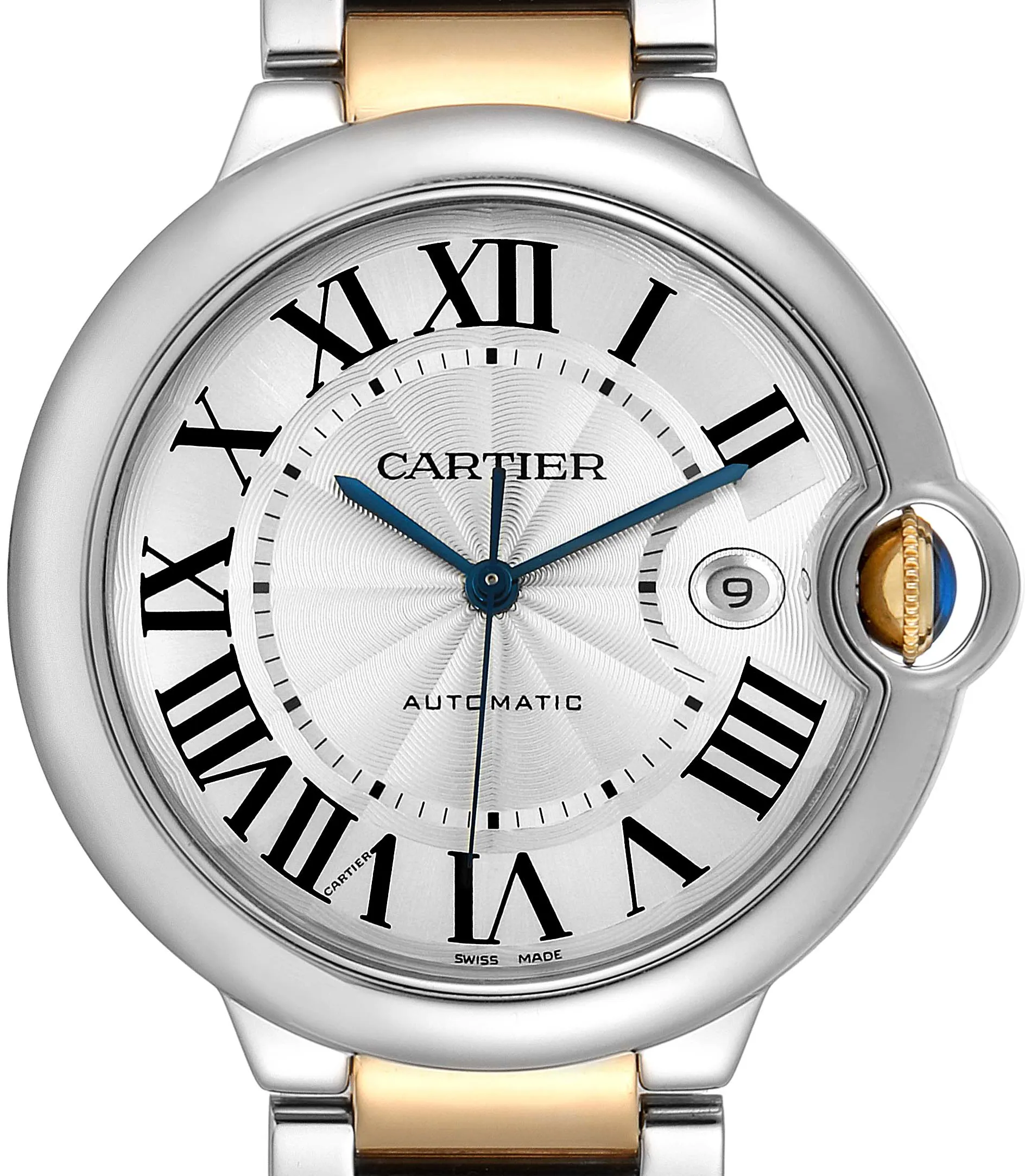 Cartier Ballon Bleu W69009Z3 42mm Stainless steel Silver Guilloche