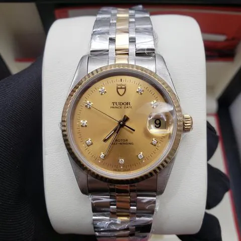 Tudor Prince Date 74033-0015 34mm Stainless steel Champagne