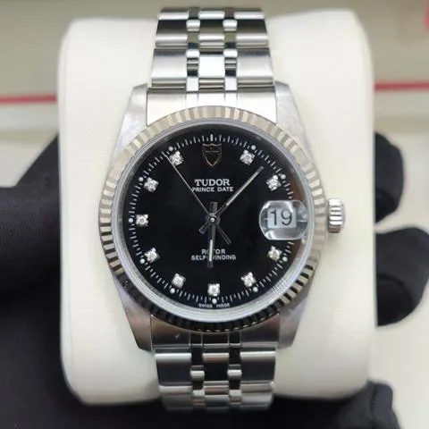 Tudor Prince Date 74034 34mm Stainless steel Black