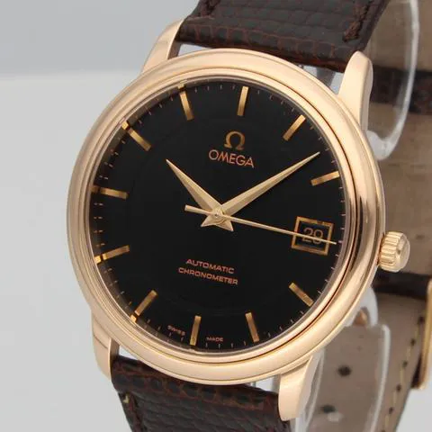 Omega De Ville 4601.54.11 34.5mm Rose gold Black