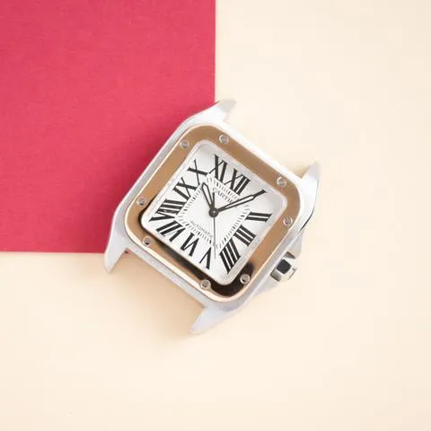 Cartier Santos 2878 33mm Stainless steel White