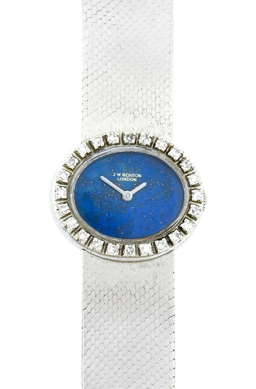 J.W. Benson 23mm White gold and Diamond Lapis lazuli