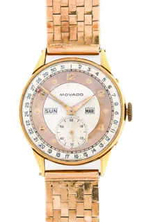 Movado Triple Calendar Yellow gold Silver