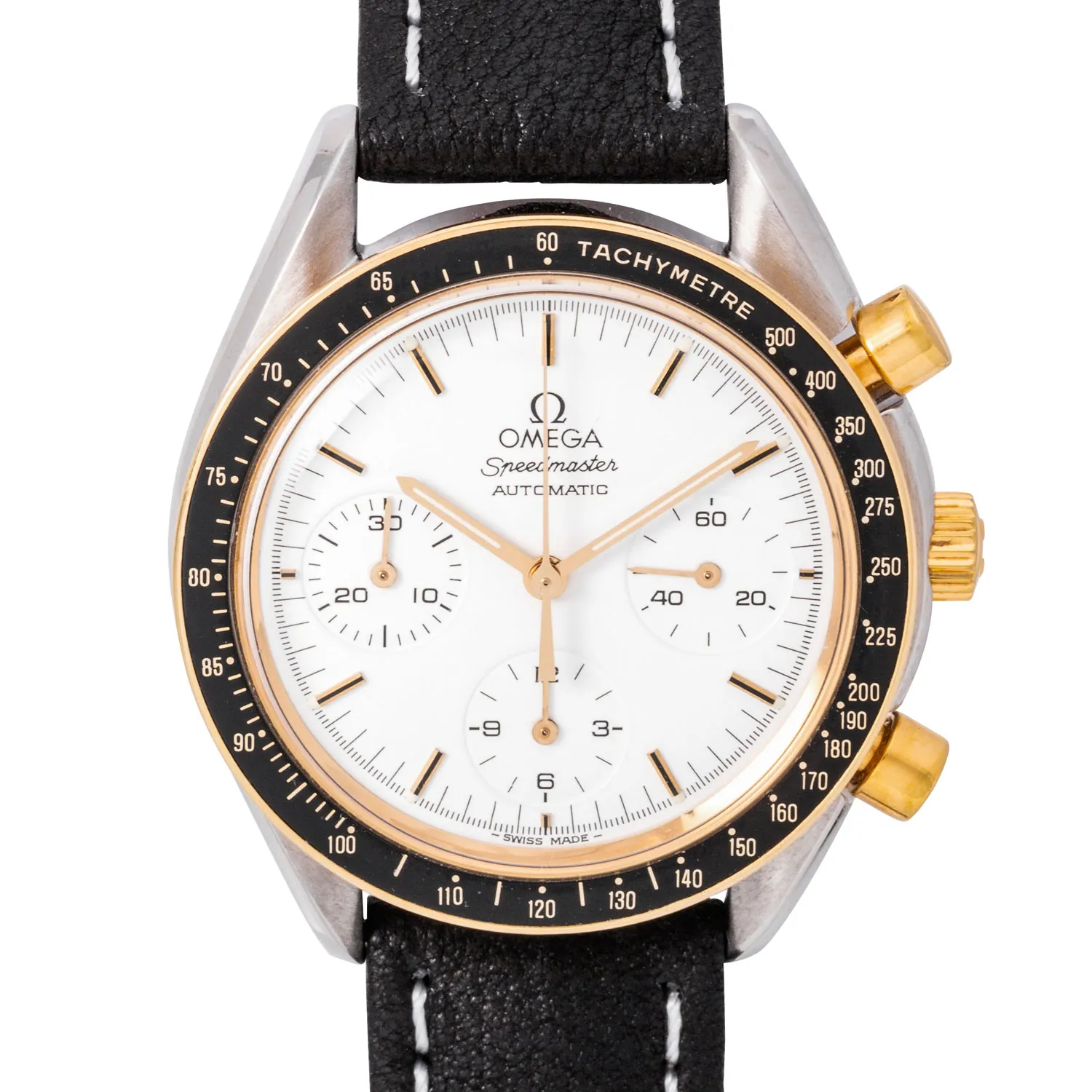 Omega Speedmaster Reduced 175.0032 38.5mm Yellow gold and stainless steel White