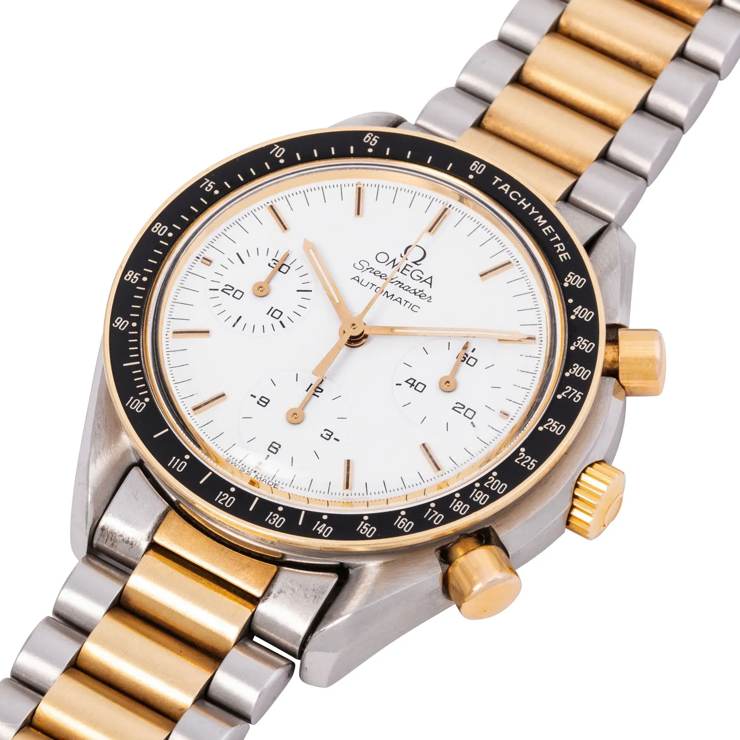Omega Speedmaster Reduced 175.0032 39mm Yellow gold and stainless steel White 4