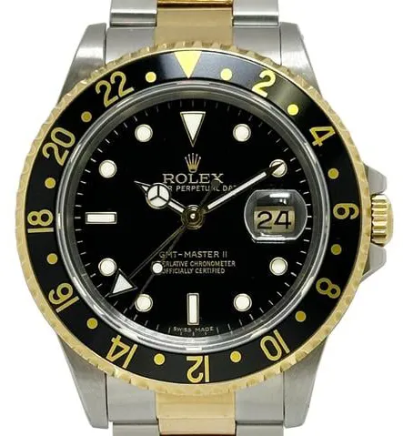 Rolex GMT-Master II 16713 40mm Yellow gold and Stainless steel Black