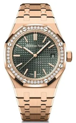 Audemars Piguet Royal Oak 15551OR.ZZ.1356OR.06 37mm Rose gold Green