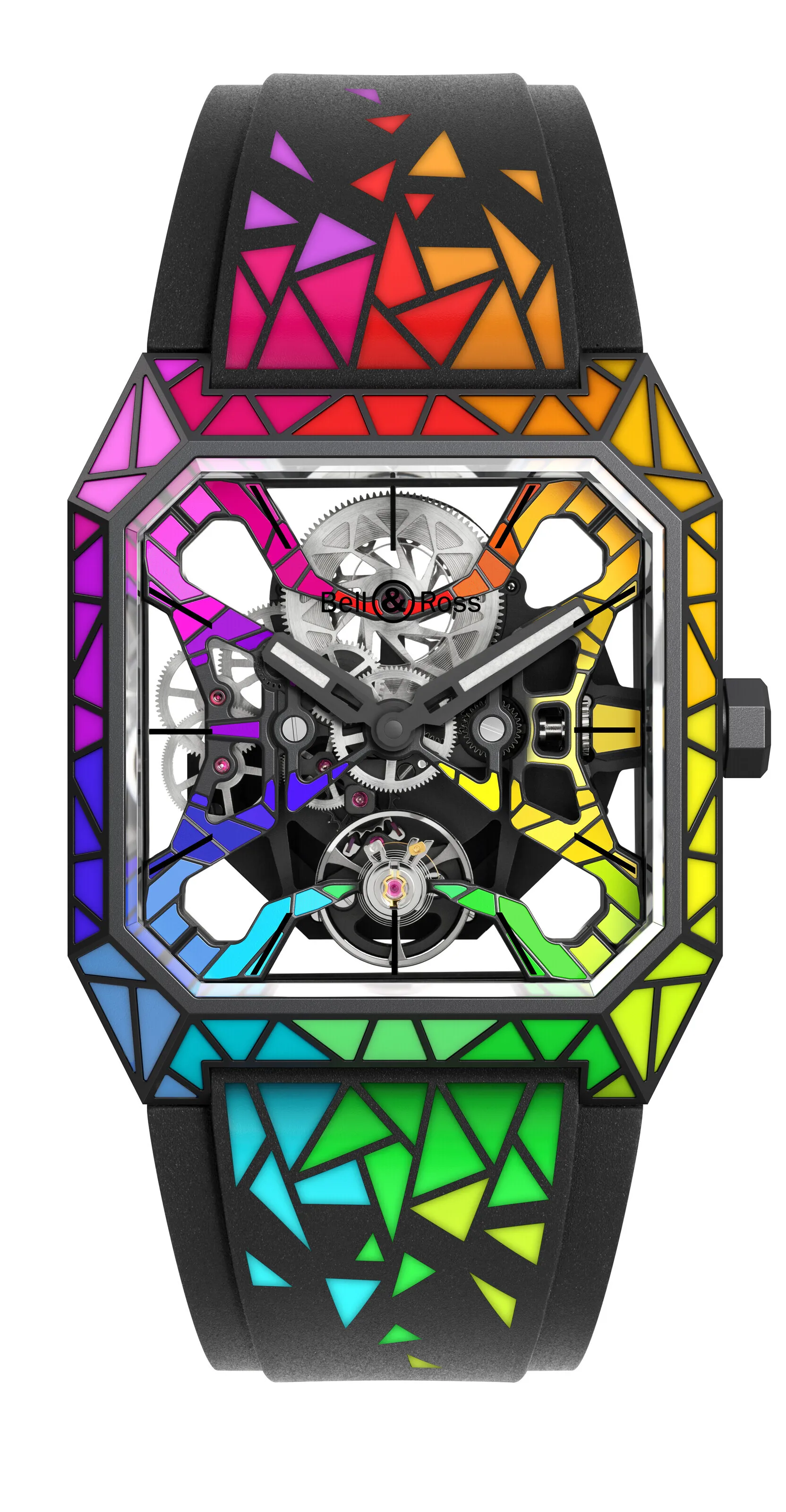 Bell & Ross BR 03 Cyber Rainbow BR03-CYOW-TC/SRB 42mm Titanium and Black DLC Multi-colored