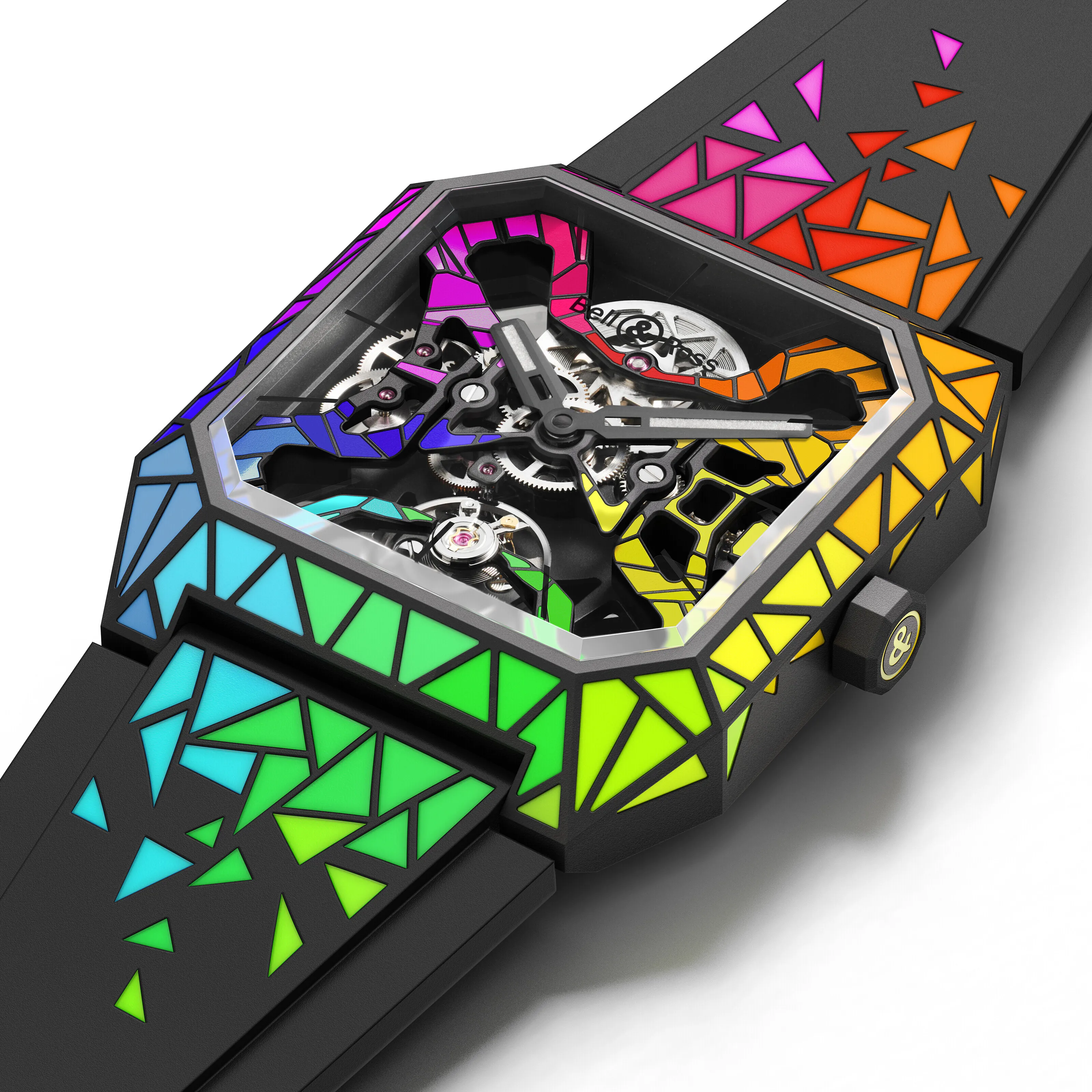 Bell & Ross BR 03 Cyber Rainbow BR03-CYOW-TC/SRB 42mm Titanium and Black DLC Multi-colored 1