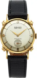 Gruen Precision Yellow gold Silver