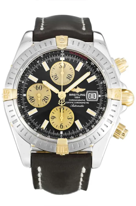 Breitling Chronomat B13356 43.7mm Yellow gold and Stainless steel Black