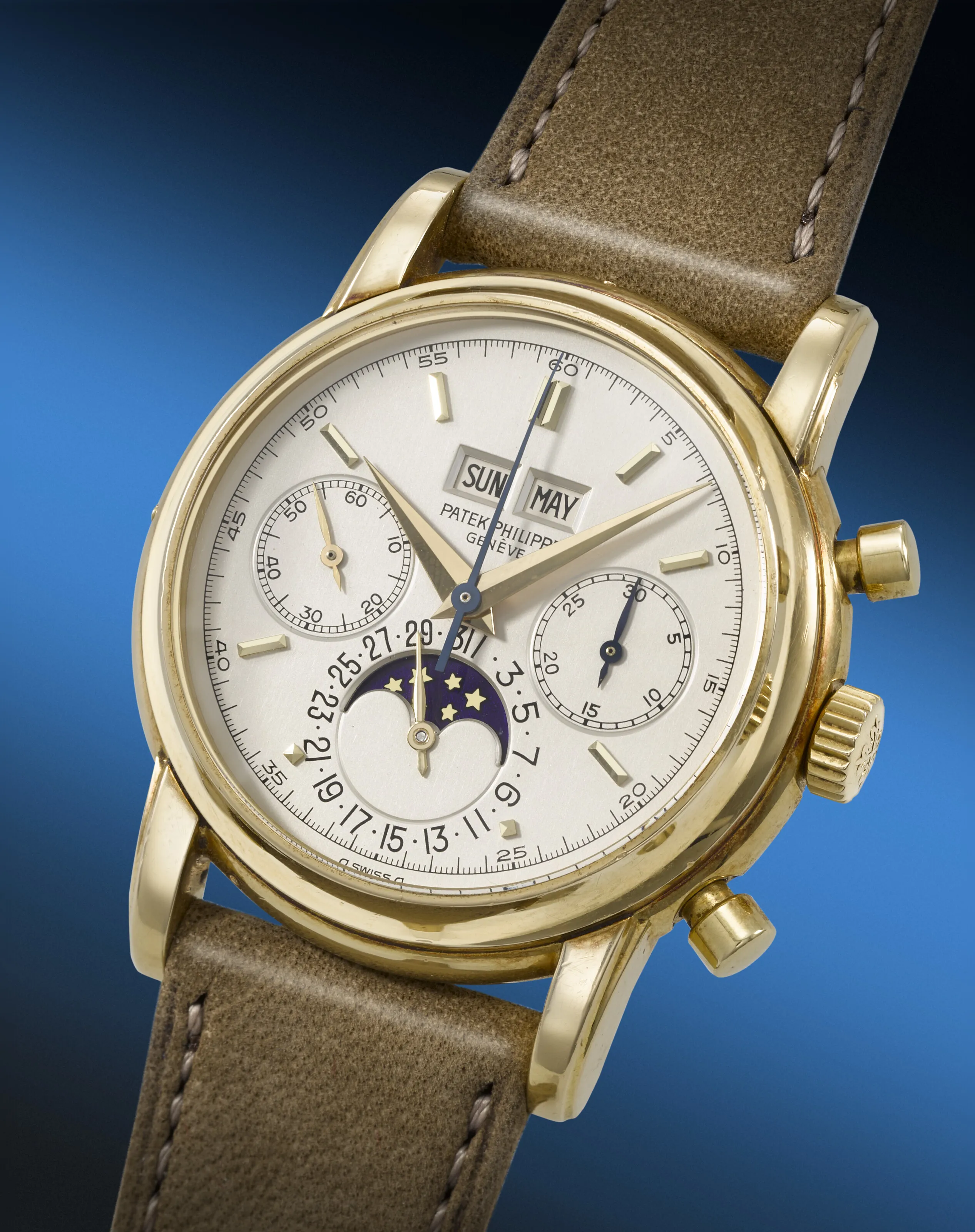 Patek Philippe Perpetual Calendar Chronograph 2499/100 37.5mm Yellow gold Silver 1