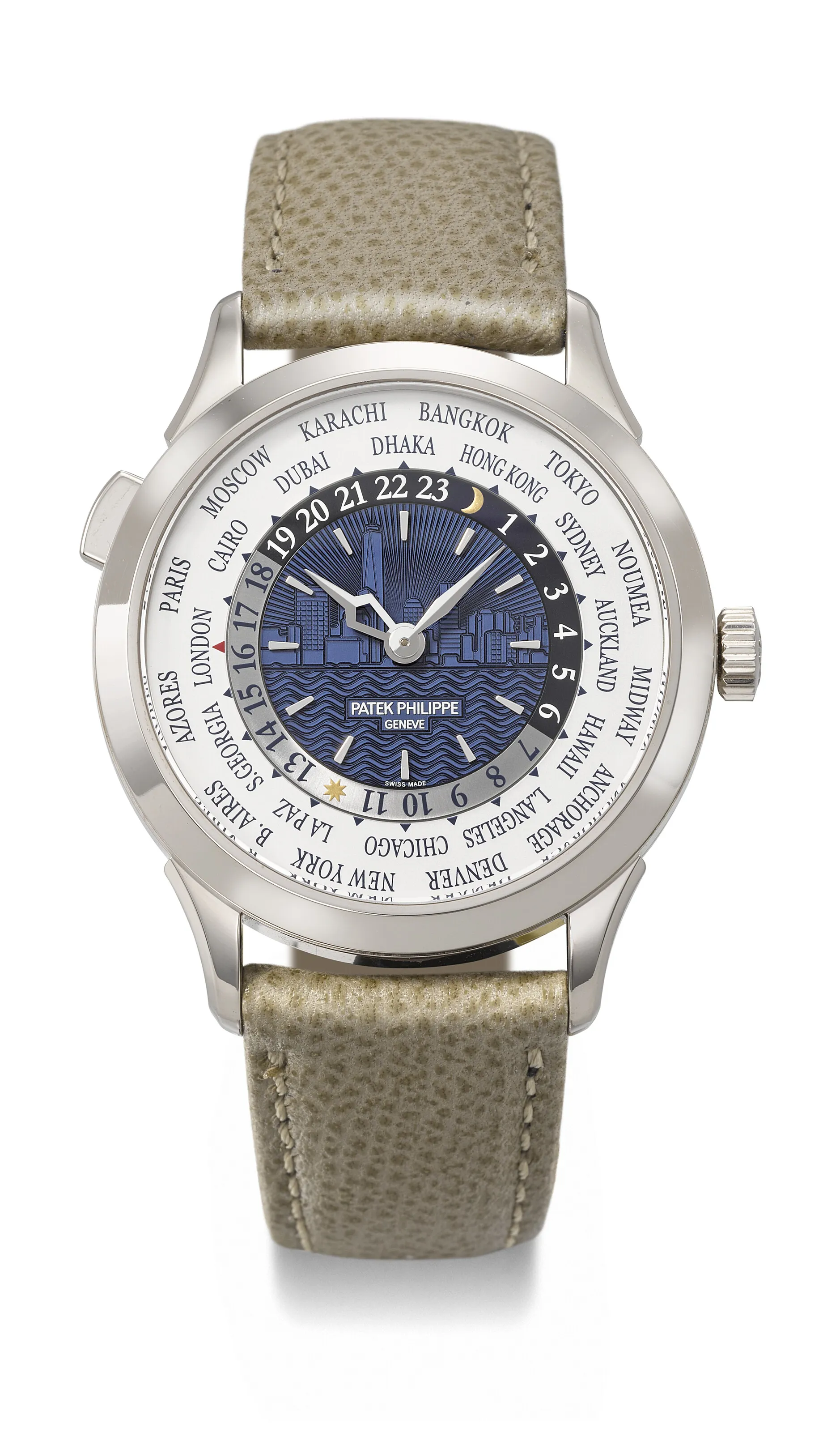 Patek Philippe World Time 5230G-010 38.5mm White gold Blue