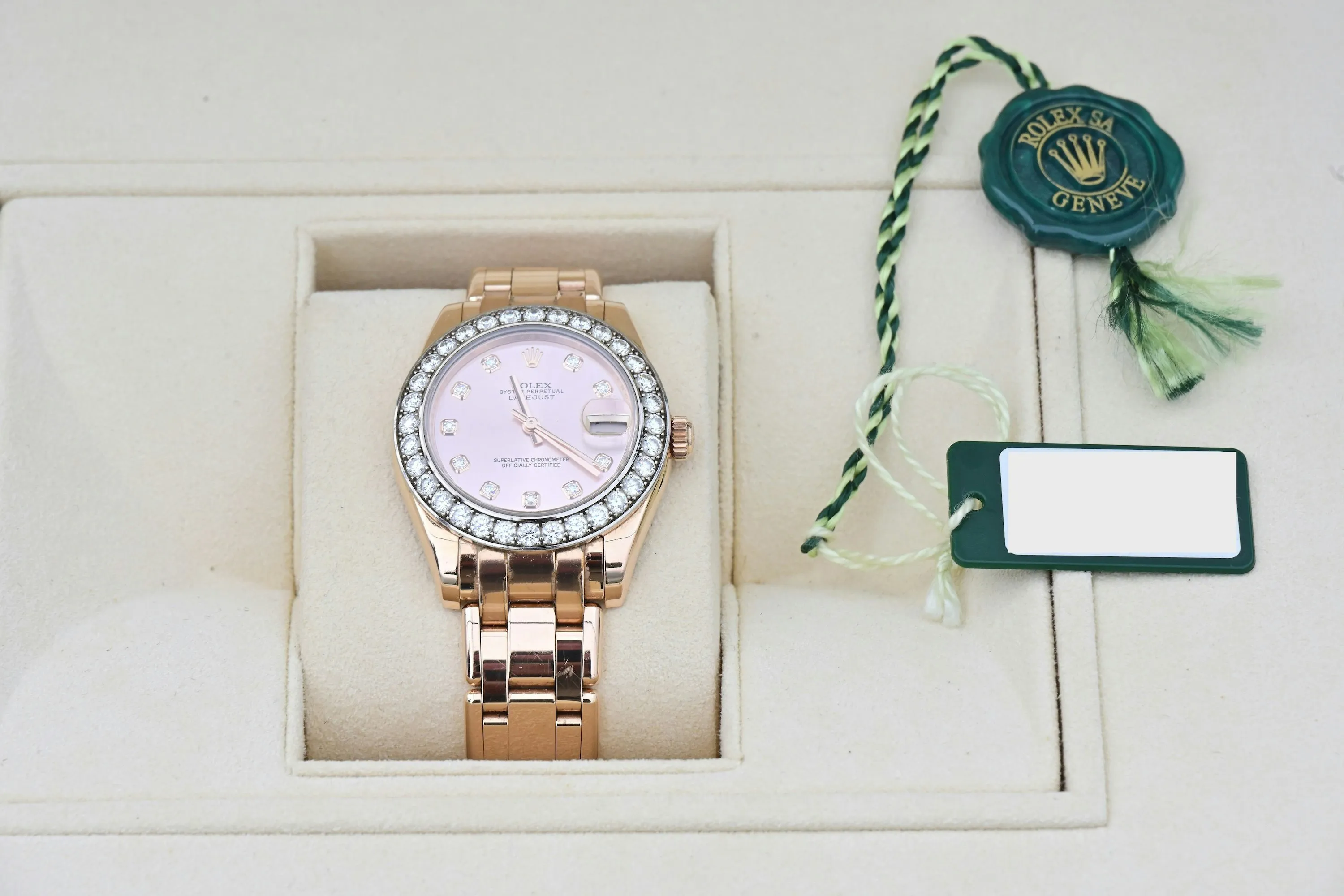 Rolex Pearlmaster 81285 34mm Rose gold and Diamond Rose 18