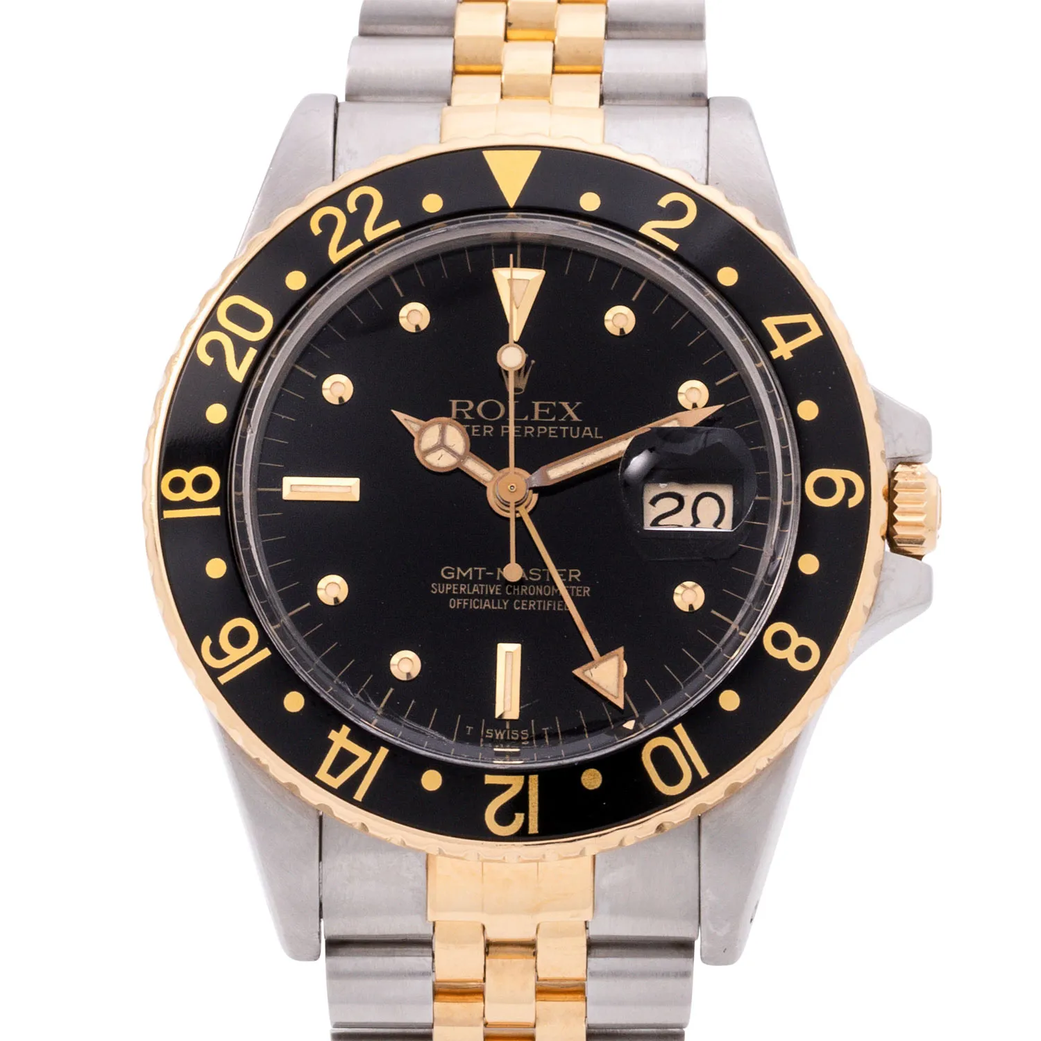 Rolex GMT-Master 16753 40mm Yellow gold and Stainless steel Black