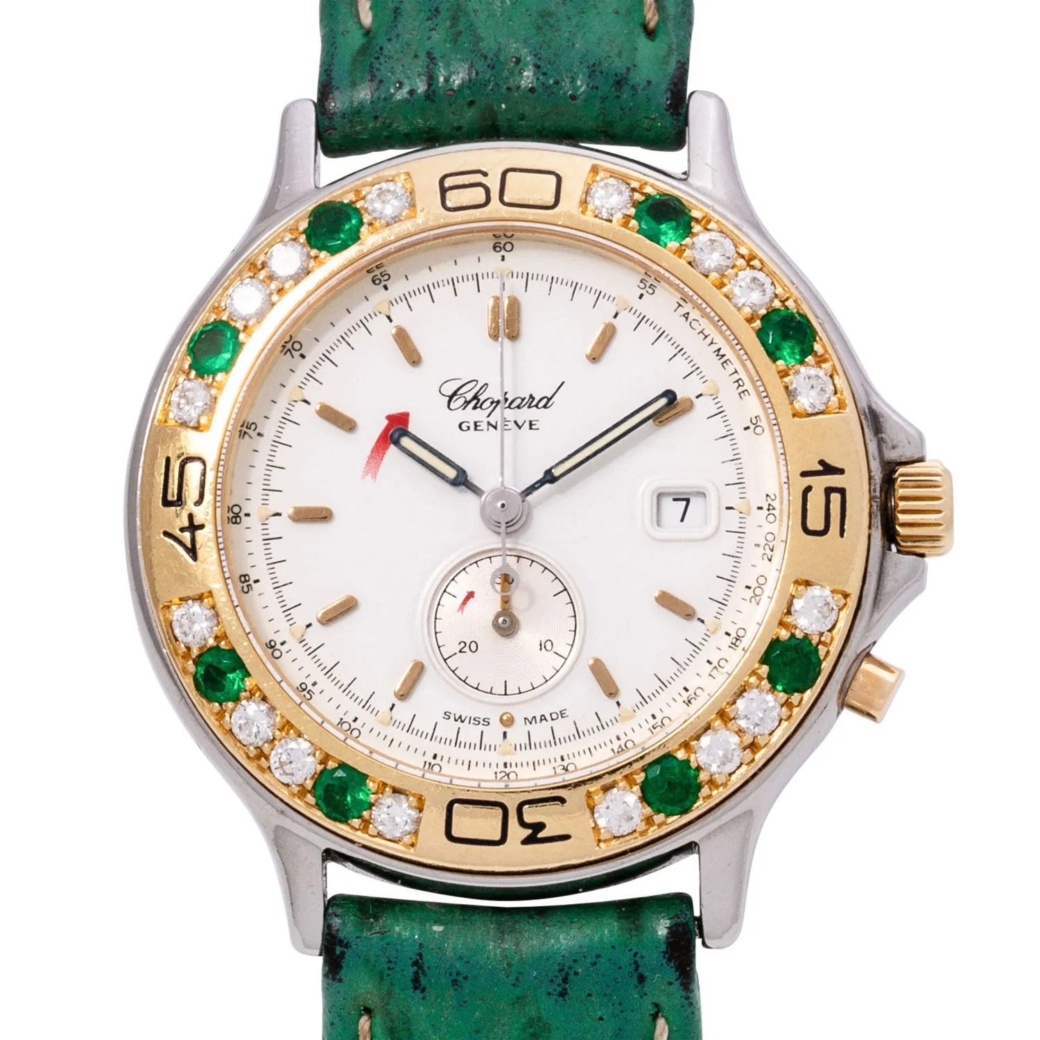 Chopard Mille Miglia 13/8175-22 31mm Yellow gold, stainless steel and diamond-set White