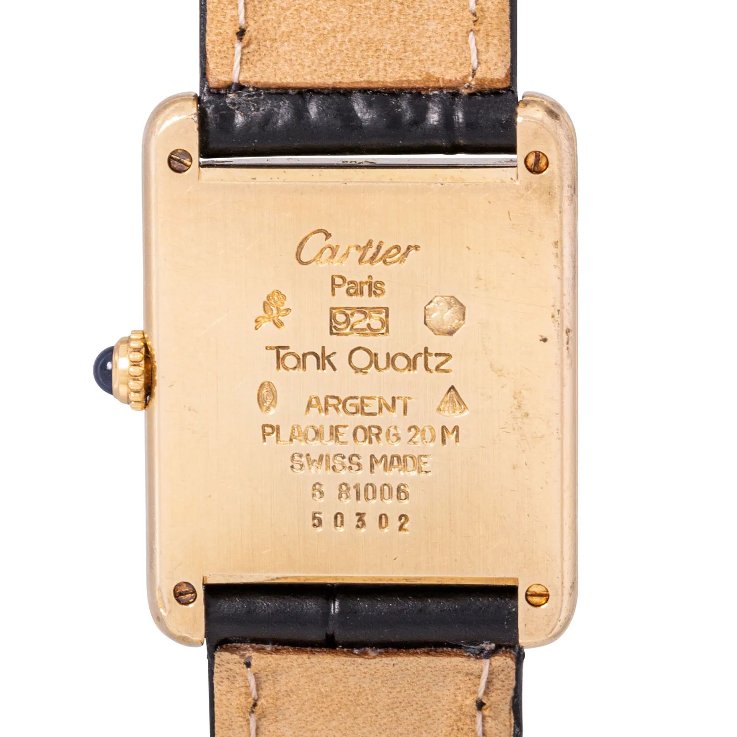 Cartier Tank 810006 23mm Gold-plated Black 1