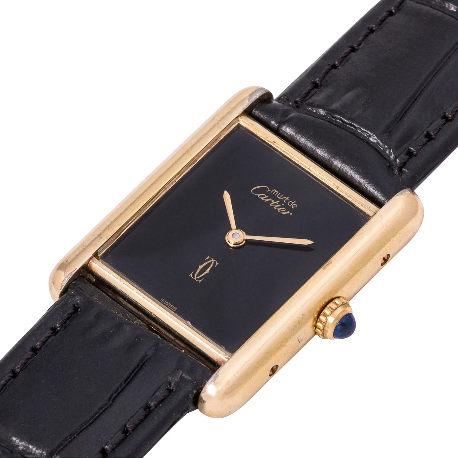 Cartier Tank 810006 23mm Gold-plated Black 4