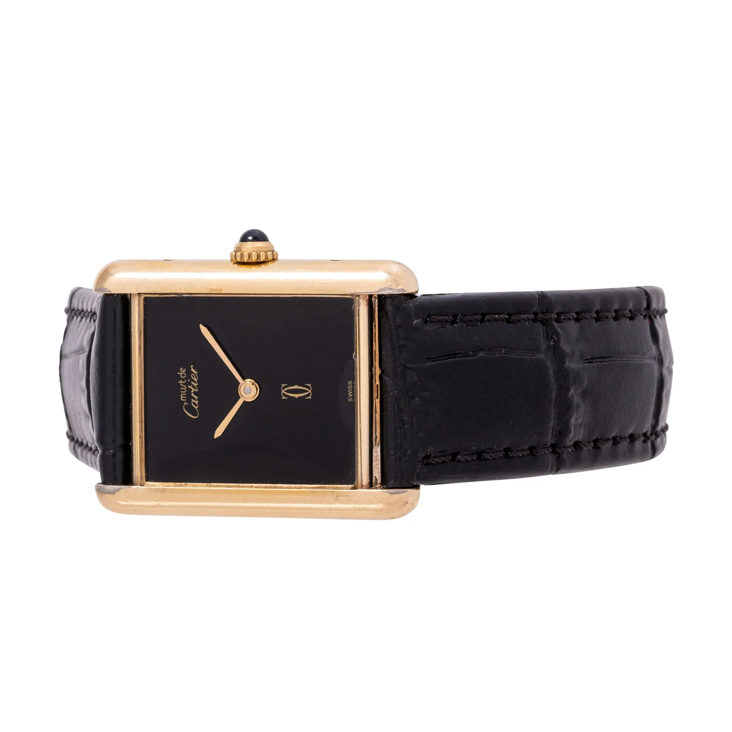 Cartier Tank 810006 23mm Gold-plated Black 5