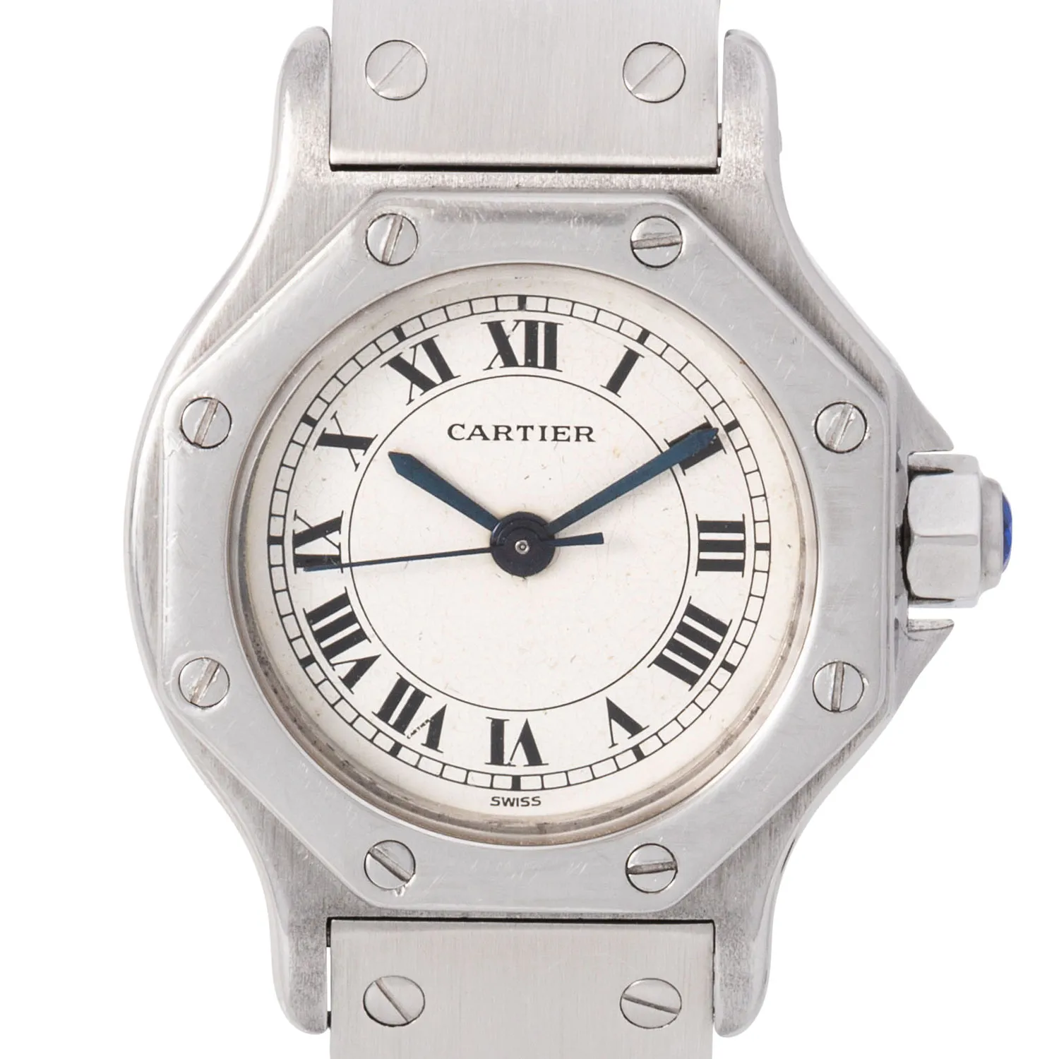 Cartier Santos Octagon 0906 24mm Stainless steel White