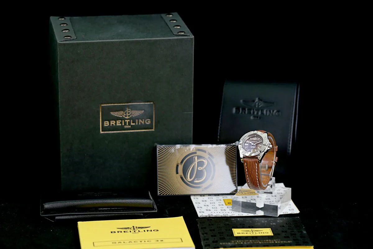 Breitling Galactic A71356 32mm Stahl Braunes 12