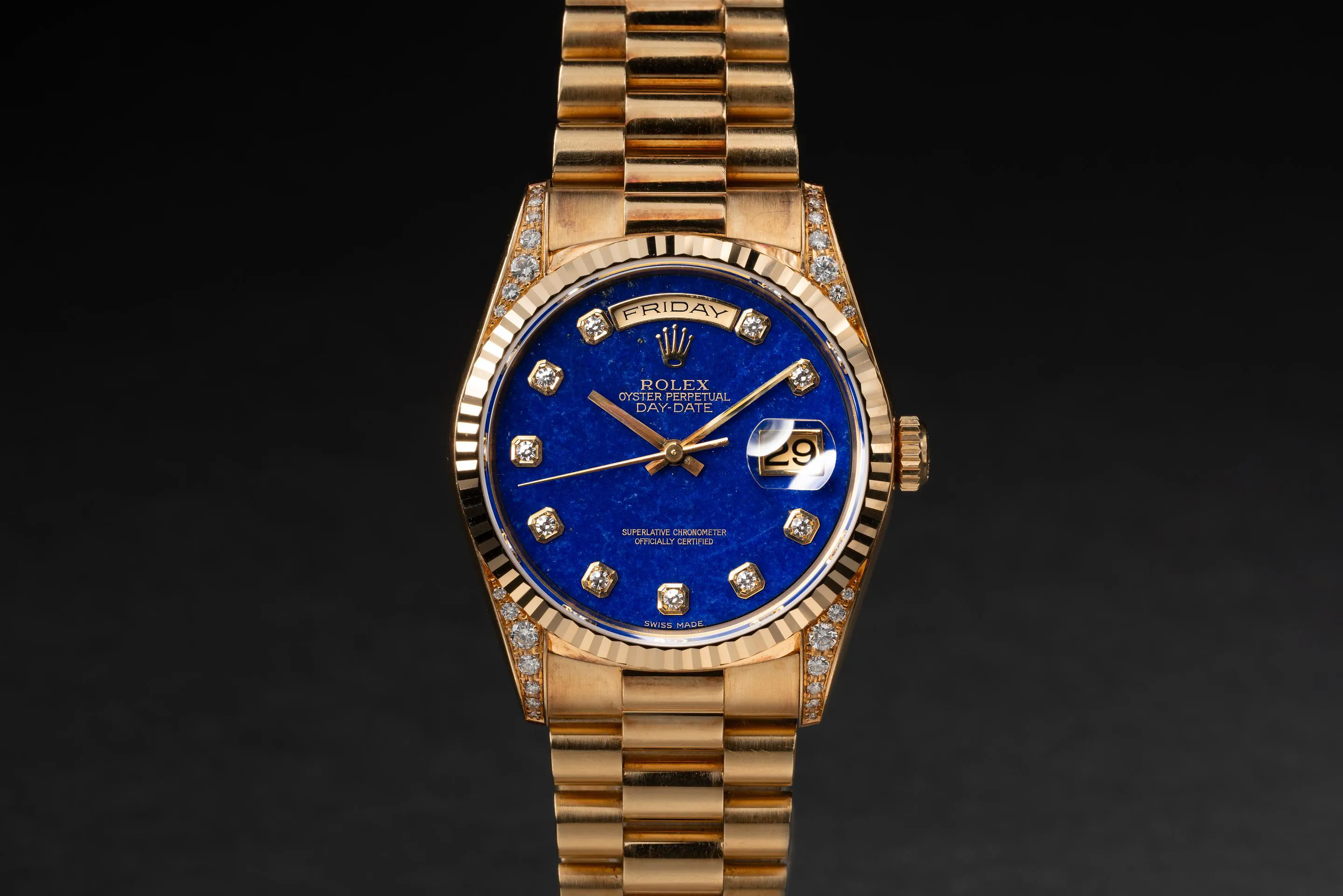 Rolex Day-Date 18338 Yellow gold Blue