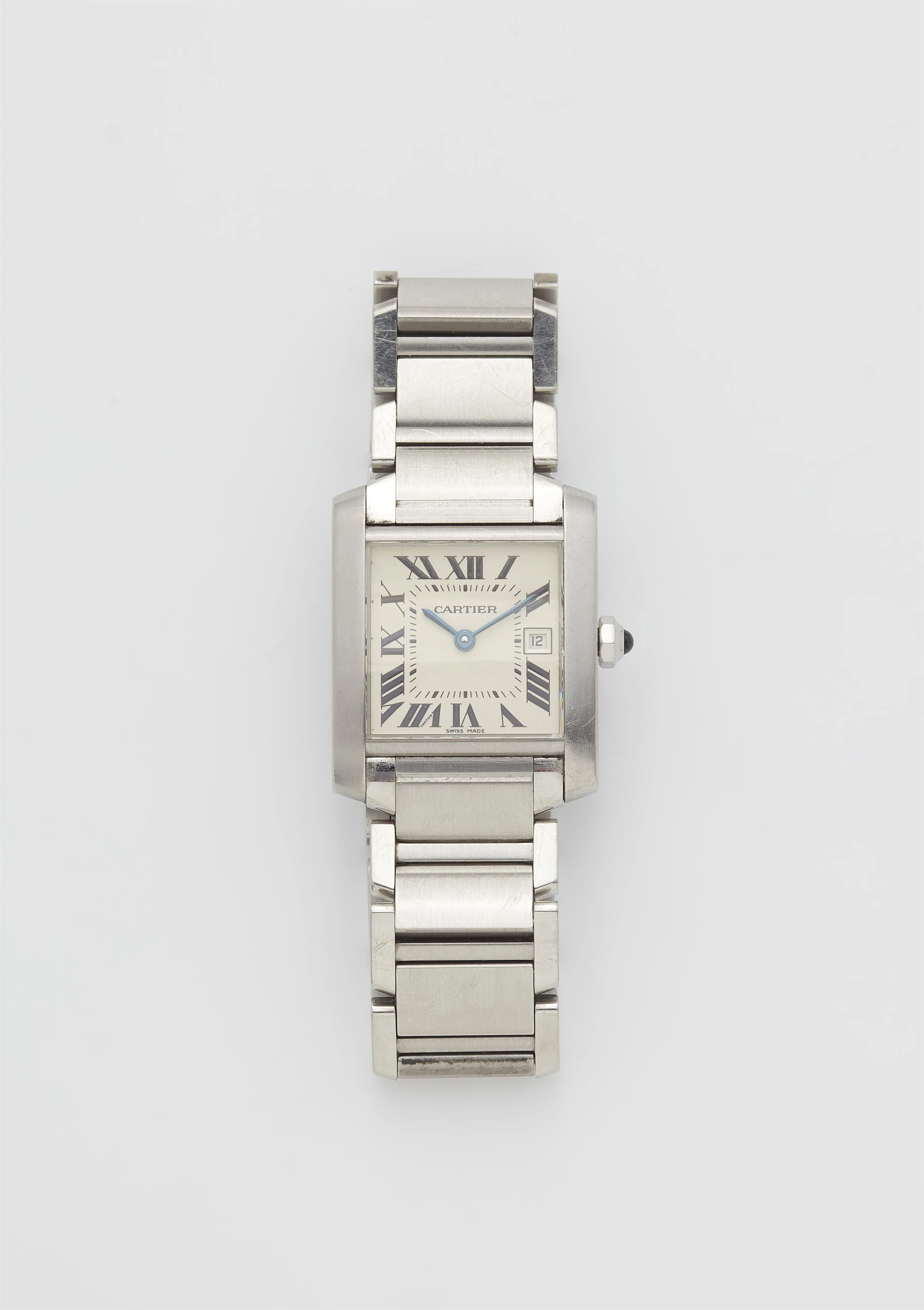 Cartier Tank Française 2465 20mm Stainless steel White